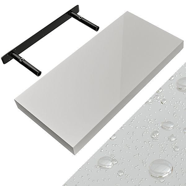 Wandregal Schweberegal 50cm Hochglanz Weiß + Halterung günstig online kaufen