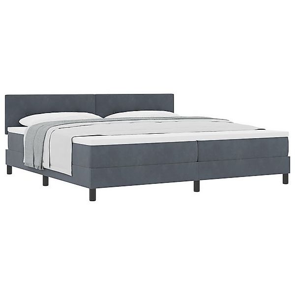 vidaXL Bett Boxspringbett mit Matratze Dunkelgrau 200x200 cm Samt (1-tlg) günstig online kaufen