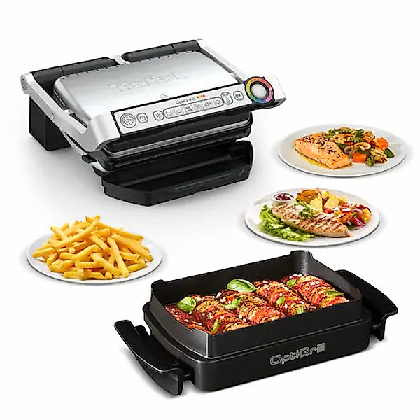 Tefal Kontaktgrill »GC714D OptiGrill« 2000 W + inkl. Snacking & Baking Zube günstig online kaufen