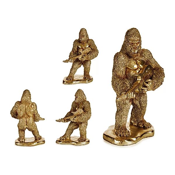 Deko-figur Gorilla Golden Harz (16 X 39 X 27 Cm) günstig online kaufen