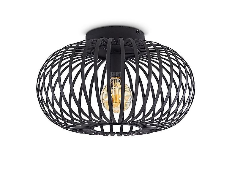 hofstein Deckenleuchte »Devin« runde Deckenlampe aus Metall in Schwarz, ohn günstig online kaufen