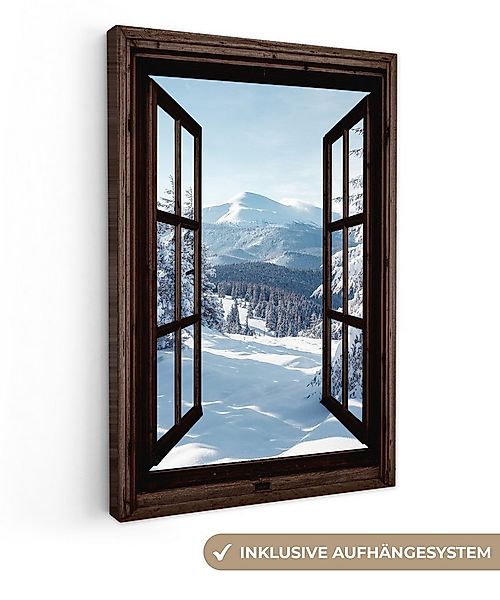 OneMillionCanvasses® Leinwandbild Winter - Landschaft - Natur - Berg - Bäum günstig online kaufen