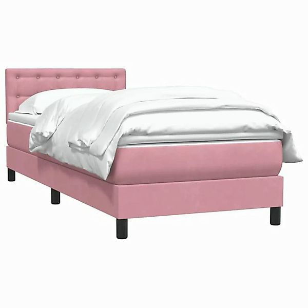 vidaXL Bett Boxspringbett mit Matratze Rosa 80x220 cm Samt günstig online kaufen