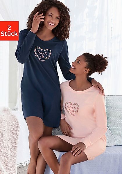 Vivance Dreams Nachthemd 2er Pack, mit Blumendruck im Doppelpack günstig online kaufen