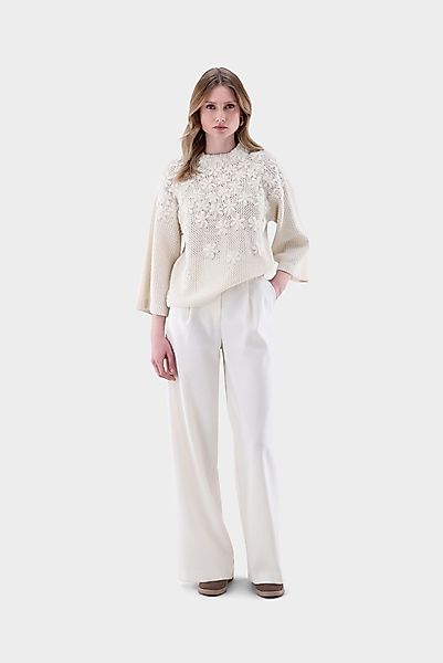 Pullover mit 3D-Muster und Stehkragen günstig online kaufen