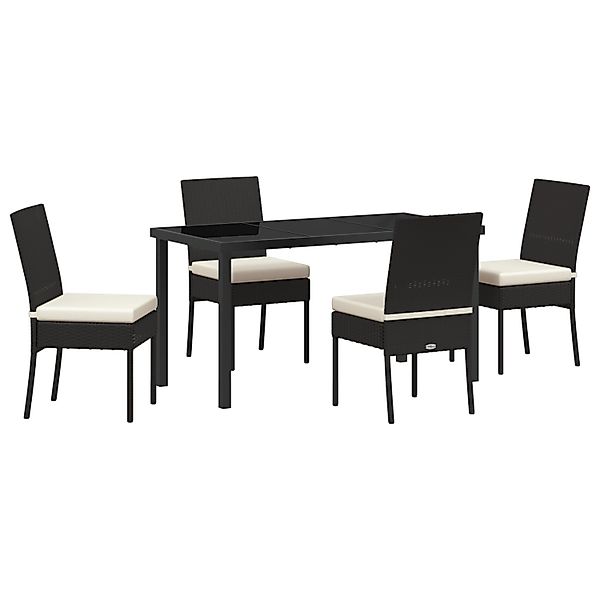 vidaXL Garten Essgruppe 5-Tlg Schwarz Poly Rattan 3379221 günstig online kaufen