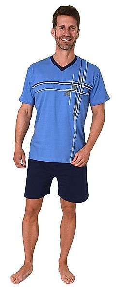 Normann Pyjama Herren Shorty Schlafanzug kurzarm mit Frontprint - auch in Ü günstig online kaufen