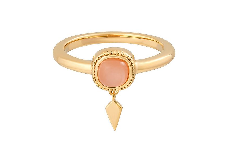 CAÏ Fingerring 925 Silber vergoldet orange Mondstein günstig online kaufen