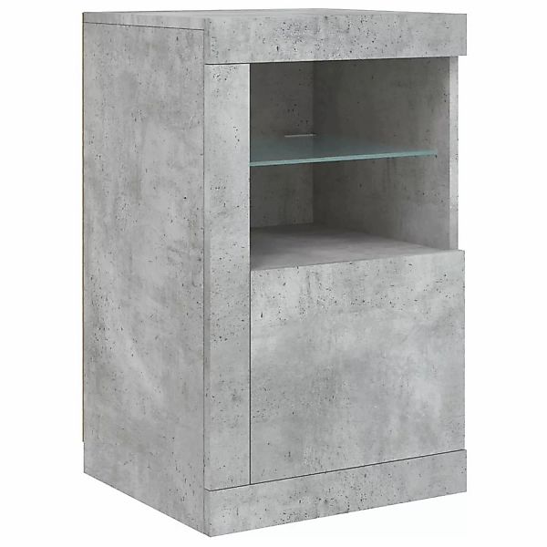 vidaXL Beistellschrank mit LED-Leuchten Betongrau Holzwerkstoff günstig online kaufen