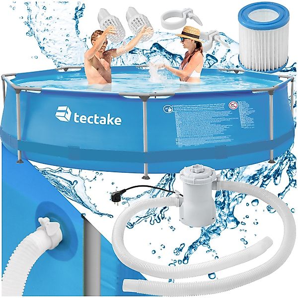 tectake Framepool Swimming Pool, rund günstig online kaufen