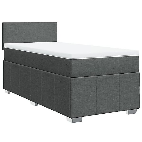 vidaXL Bett Boxspringbett mit Matratze Dunkelgrau 90x200 cm Stoff günstig online kaufen