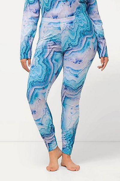 Ulla Popken Lederimitathose Ski-Funktionsleggings Marmormuster recycelt günstig online kaufen