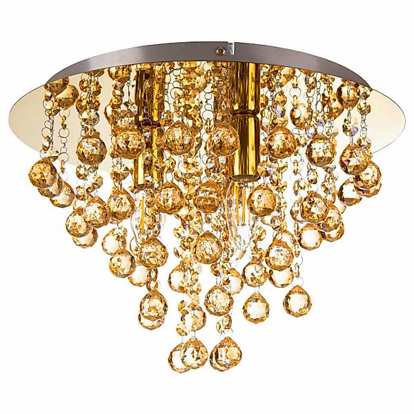 GLOBO Deckenleuchte LONDON 63040345X gold Metall H/D: ca. 26x38 cm E14 3 Br günstig online kaufen