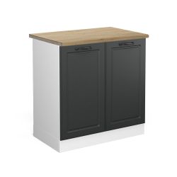 Vicco Spülenunterschrank R-Line, Anthrazit Landhaus/Weiß, 80 günstig online kaufen