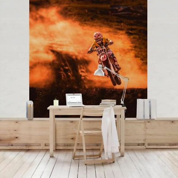 Bilderwelten Kindertapete Motocross im Staub bunt Gr. 288 x 288 günstig online kaufen