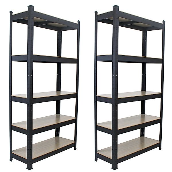TRUTZHOLM 2x Wohnzimmerregal 150x75x30 cm Hell Traglast 650 kg günstig online kaufen