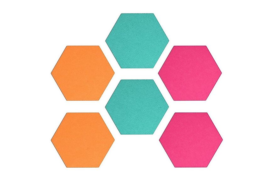 Navaris Memoboard Filz Memoboards Set, sechseckig, 6x 15x17,7x1,5cm mit Zub günstig online kaufen