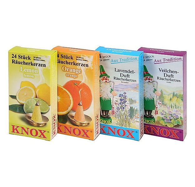 KNOX Duftkerze 078670, 4er Set Lavendel / Veilchen / Orange / Lemon, Räuche günstig online kaufen