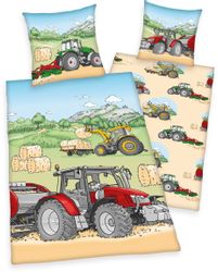 Herding Young Collection Kinderbettwäsche "Traktor" mit tollem Traktoren-Mo günstig online kaufen