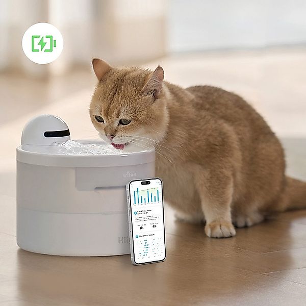 Hiigge Trinkbrunnen für katze kabellos, 2,3L günstig online kaufen