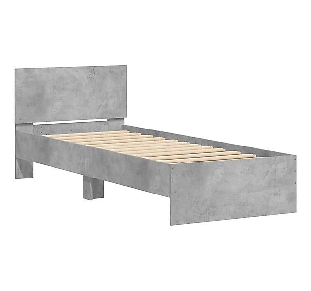 furnicato Bettgestell mit Kopfteil Betongrau 90x200 cm Holzwerkstoff (1-tlg günstig online kaufen