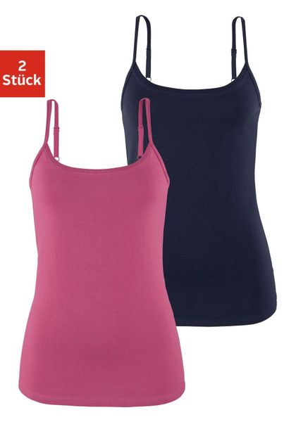 Vivance Spaghettitop "mit verstellbaren Trägern" 2er-Pack, aus elastischer günstig online kaufen