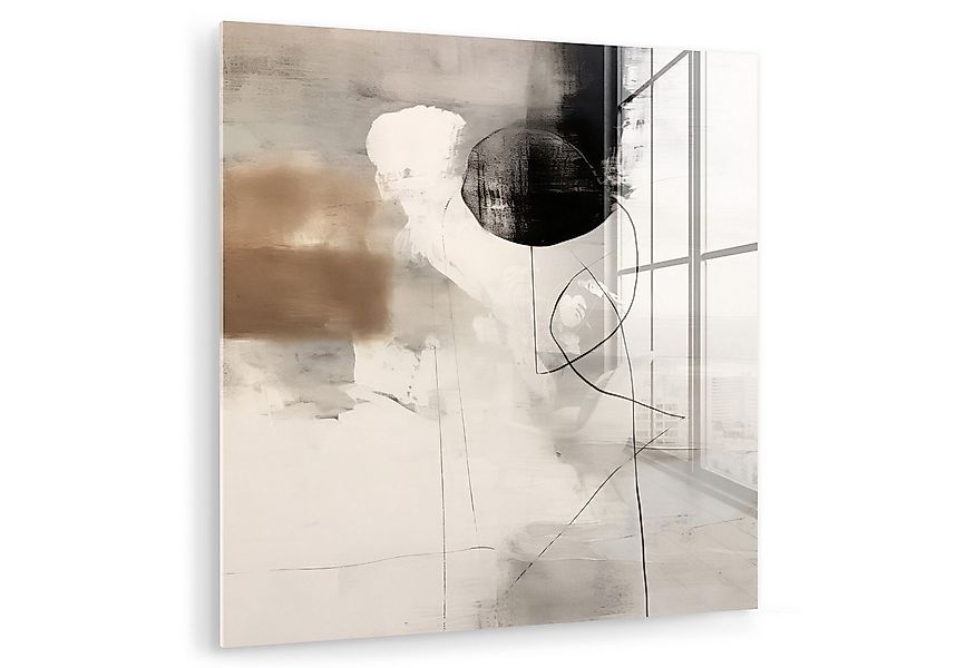 MuchoWow Acrylglasbild Abstrakte Kunst - Grau - Industriell, Inkl. Aufhängu günstig online kaufen