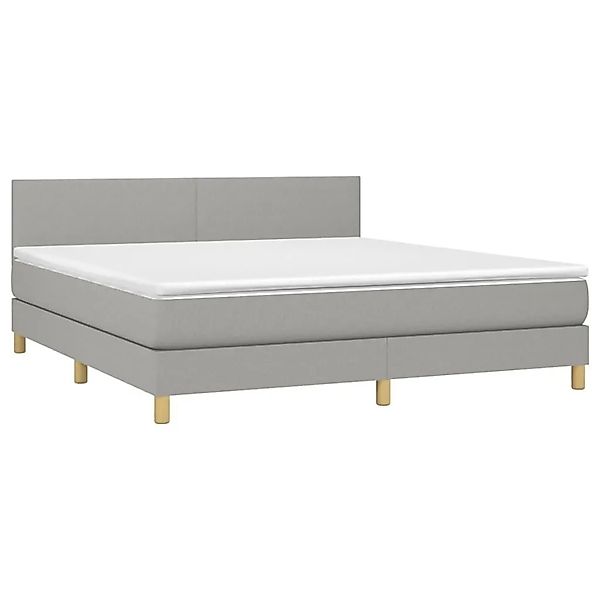 vidaXL Boxspringbett mit Matratze Hellgrau 180x200 cm Stoff 3140473 günstig online kaufen
