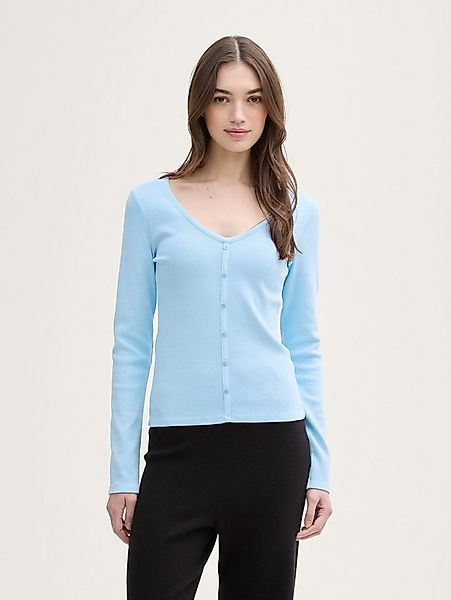 TOM TAILOR Denim Langarmshirt T-Shirt Langarmshirt mit Deko-Knopfleiste günstig online kaufen