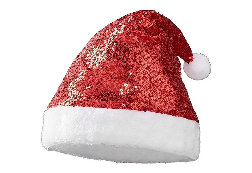 dressforfun Bommelmütze Weihnachtsmütze mit roten Pailletten günstig online kaufen