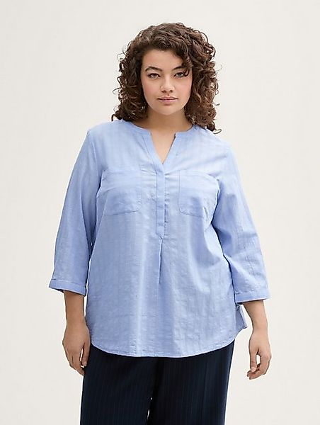 TOM TAILOR PLUS Langarmbluse Plus Size - Bluse mit Brusttaschen günstig online kaufen