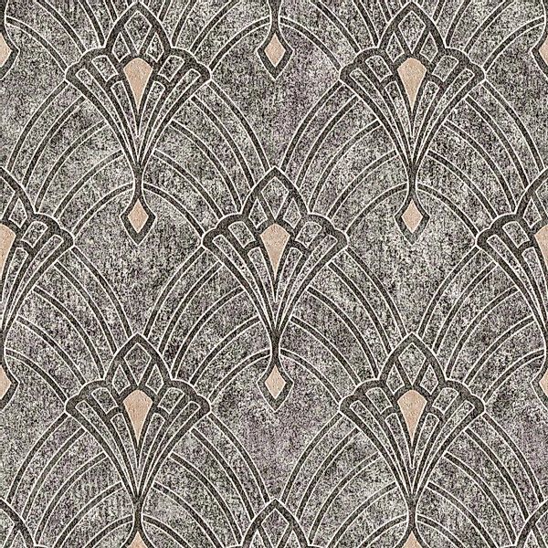 Bricoflor Art Deco Tapete Nostalgisch Schwarz Graue Jugendstil Vliestapete günstig online kaufen