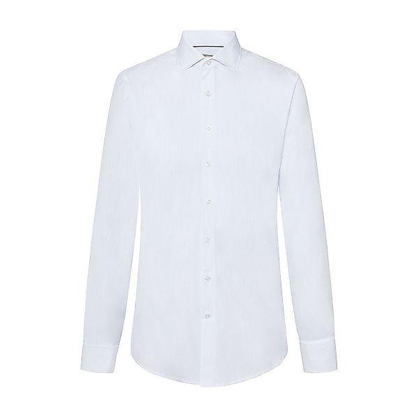 Hackett Mayfair Lux Lin Bengal Stripe Langarm Hemd M White / Sky günstig online kaufen