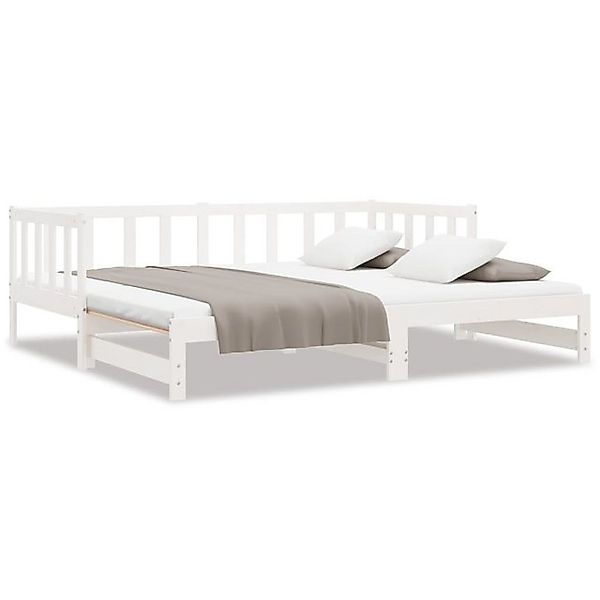 vidaXL Bett, Tagesbett Ausziehbar Weiß 80x200 cm Massivholz Kiefer günstig online kaufen