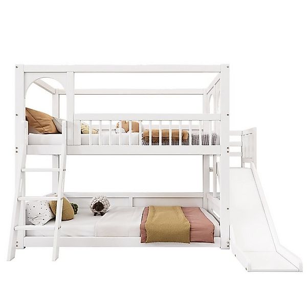 Flieks Etagenbett, Massivholz Kinderbett Hausbett mit Rutsche und Leiter 90 günstig online kaufen