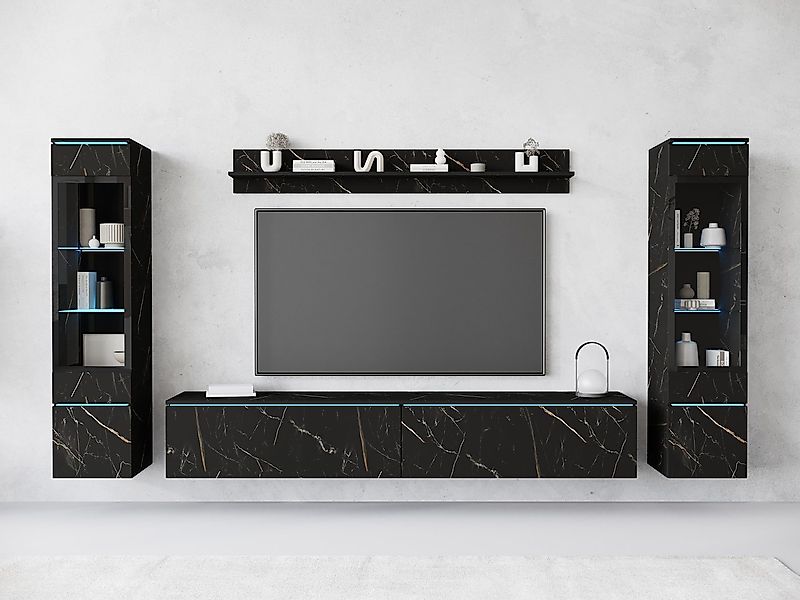 INOSIGN Wohnwand VERA II, Vitrinen Türanschlag wechselbar, (Komplett-Set, 4 günstig online kaufen