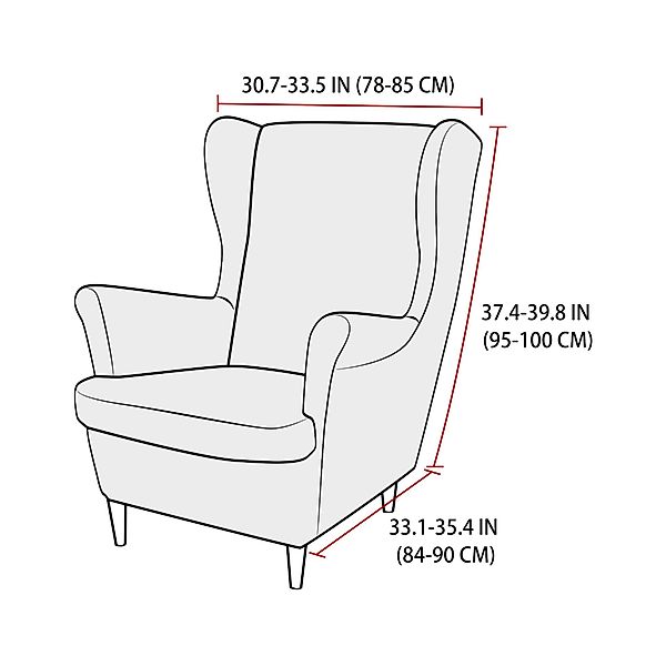 Coonoor Sesselhusse 2-Teilig Ohrensessel Überzug, Sessel-Überwürfe Ohrenses günstig online kaufen