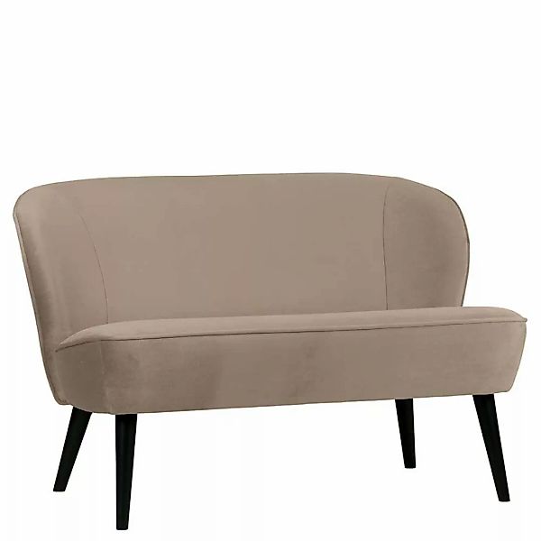 Zweiersofa in Khaki und Schwarz Vierfußgestell aus Holz günstig online kaufen