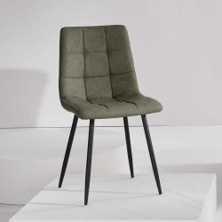Moderne Esstisch Polsterstühle in Oliv Grün Kunstleder 46 cm Sitzhöhe (4er günstig online kaufen