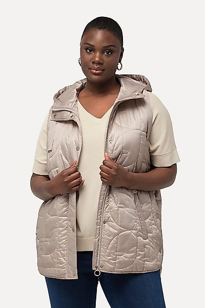 Ulla Popken Steppweste Steppweste A-Linie Seiten-Druckknöpfe Kapuze günstig online kaufen