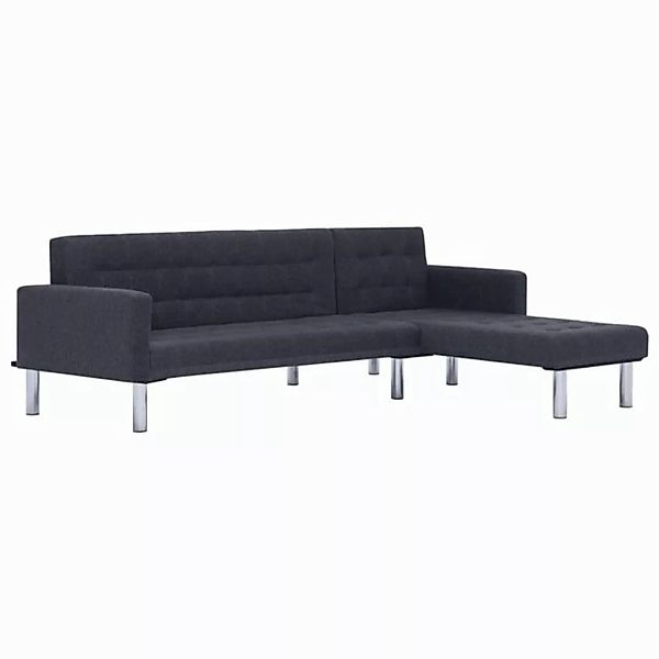 vidaXL Schlafsofa, Sofa in L-Form Dunkelgrau Polyester günstig online kaufen