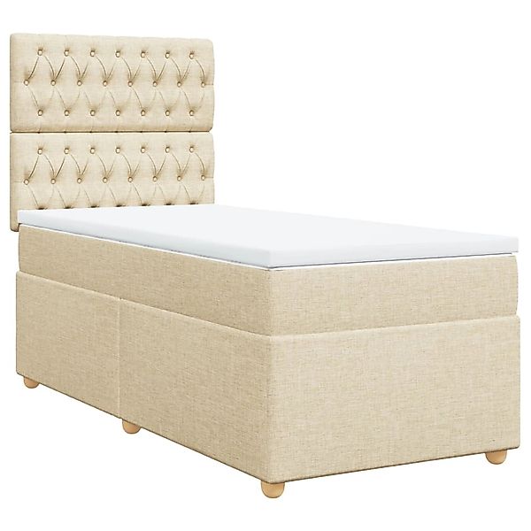 vidaXL Boxspringbett mit Matratze Creme 80x200 cm Stoff 3291119 günstig online kaufen