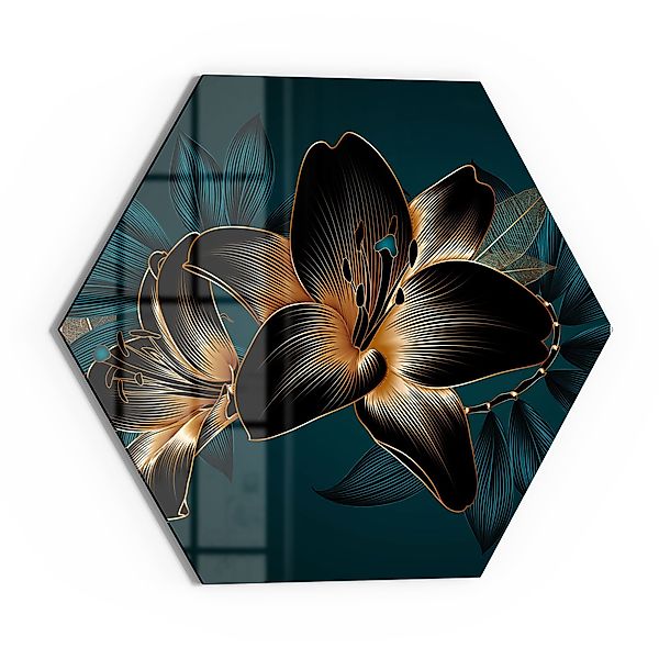 DEQORI Glasbild 'Hochwertige Liliengrafik', 'Hochwertige Liliengrafik', günstig online kaufen