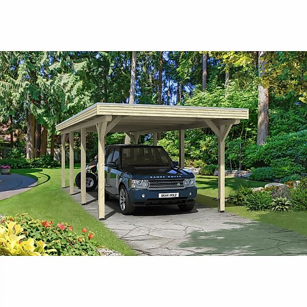 Skan Holz Flachdach-Einzelcarport Spessart 355 cm x 846 cm Leimholz günstig online kaufen