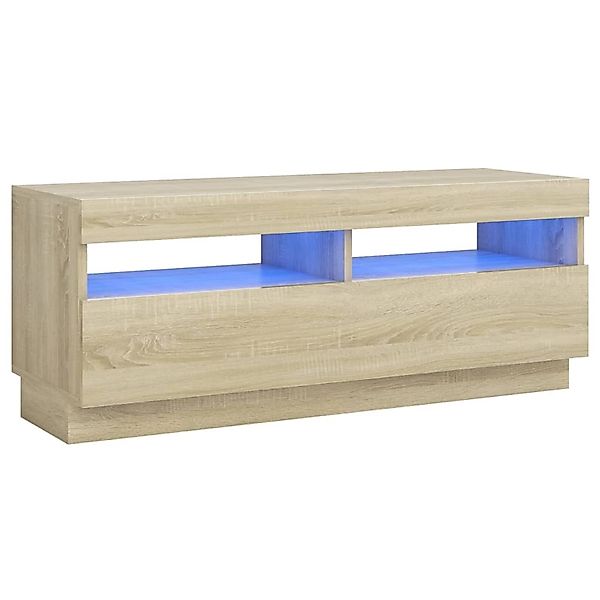 Tv-schrank Mit Led-leuchten Sonoma-eiche 100x35x40 Cm günstig online kaufen