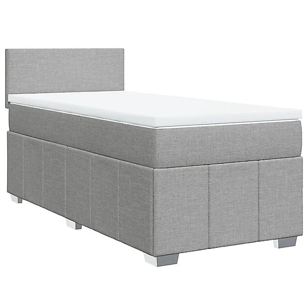 vidaXL Boxspringbett mit Matratze Hellgrau 90x190 cm Stoff 3286916 günstig online kaufen