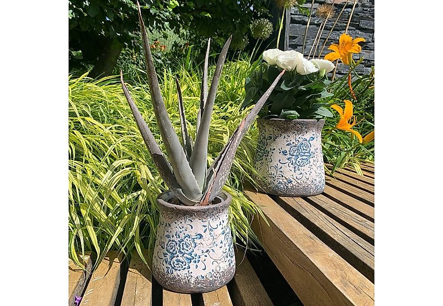 K&L Wall Art Übertopf Beton Blumentopf Shabby Chic Übertöpfe Landhaus Pflan günstig online kaufen