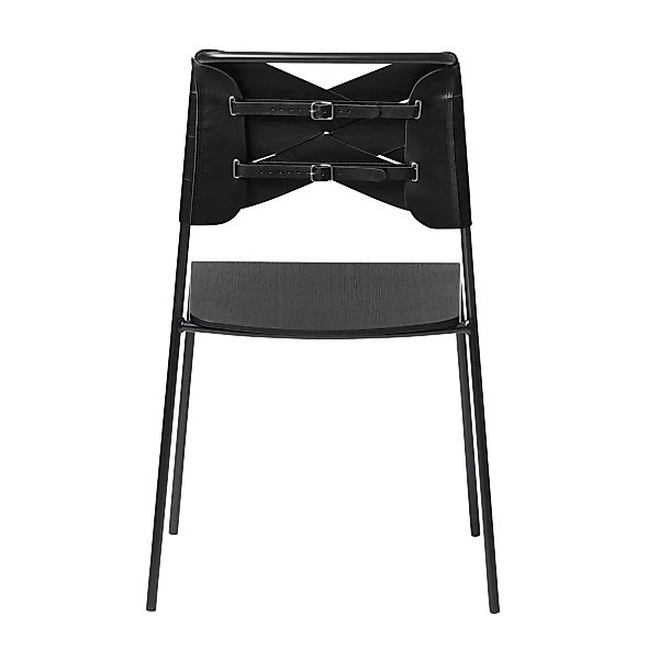 DesignHouseStockholm - Torso Stuhl - Rückenlehne Leder schwarz/Sitzfläche E günstig online kaufen