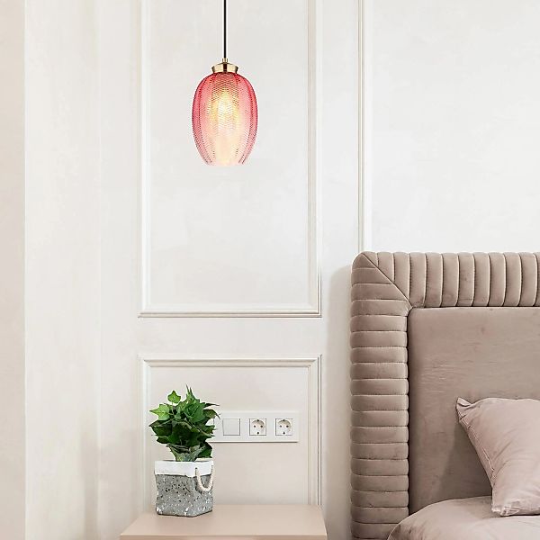 Hängelampe Jessica, Ø 18 cm, rot, Glas günstig online kaufen