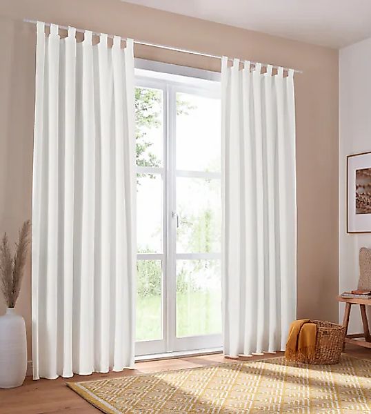 my home Vorhang »Parry« Schlaufen 2 Stk. tlg. 2-er Set, blickdicht, monochr günstig online kaufen